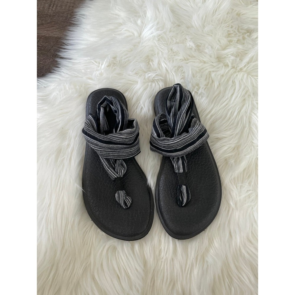 Sanuk yoga sling striped sandals size 8